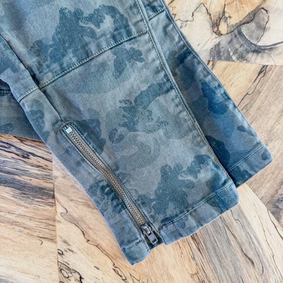 Ecru New York, Green/Dark Gray Camo Pants Soft Stretch Mid-Rise, Women's 2 - Picture 10 of 12